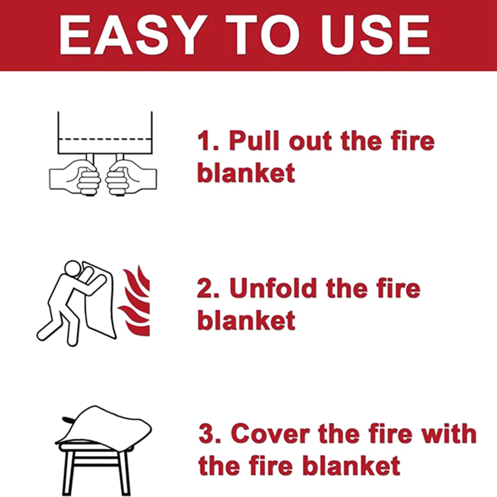 Fire Blanket Kitchen - A40Z-Notfall-Feuerlöschdecke, Feuerlöschdecke, Feuerlöschdecke für Küche, Grill,